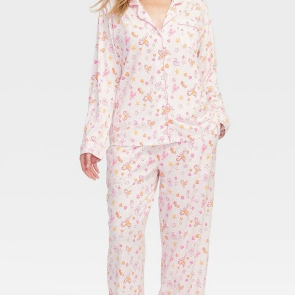Roller Rabbit Pink & Gold Butterflies Button-Up Pajama Set